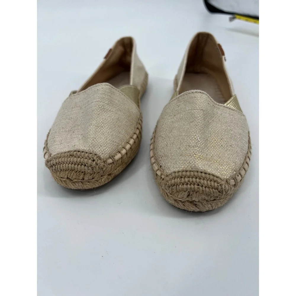 Sperry Top-Sider Womens Espadrille Flats Beige Gold Shimmer Size 6M